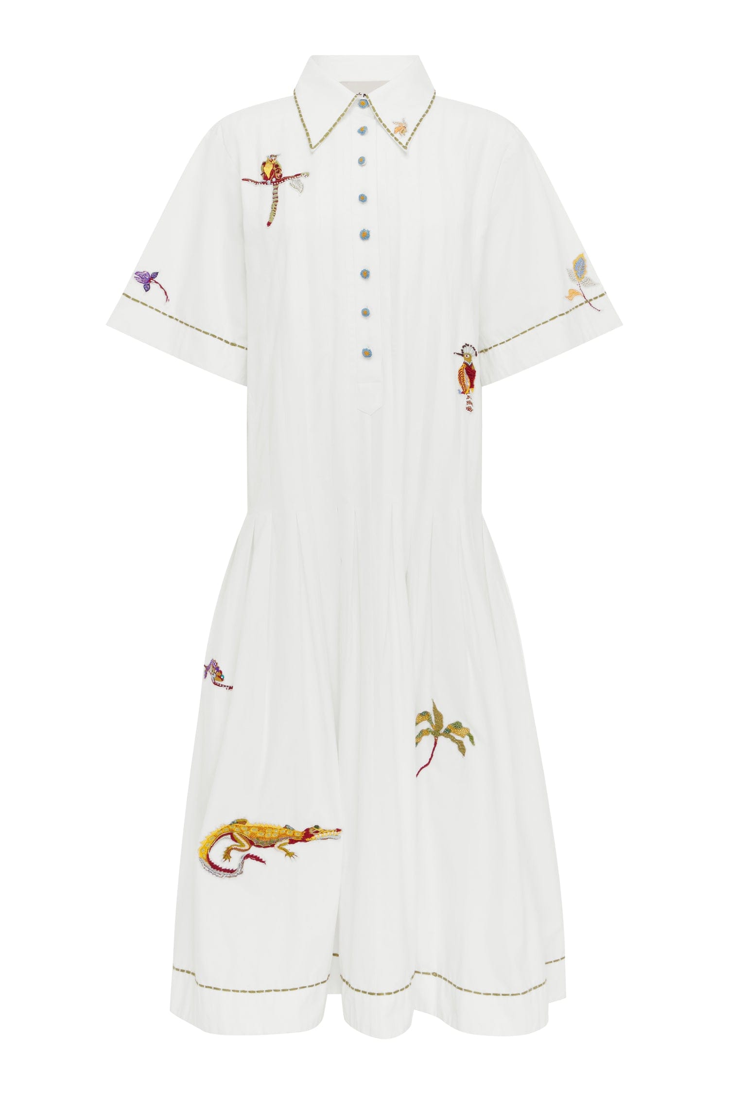 Alemais Camelia Embellished Shirtdress  Sustainable Dresses with Alemais print -  Luxury Handbags Australian Designer