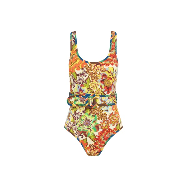 Alemais Charlie Belted One Piece  Sustainable Beachwear with Alemais print -  Luxury Handbags Australian Designer
