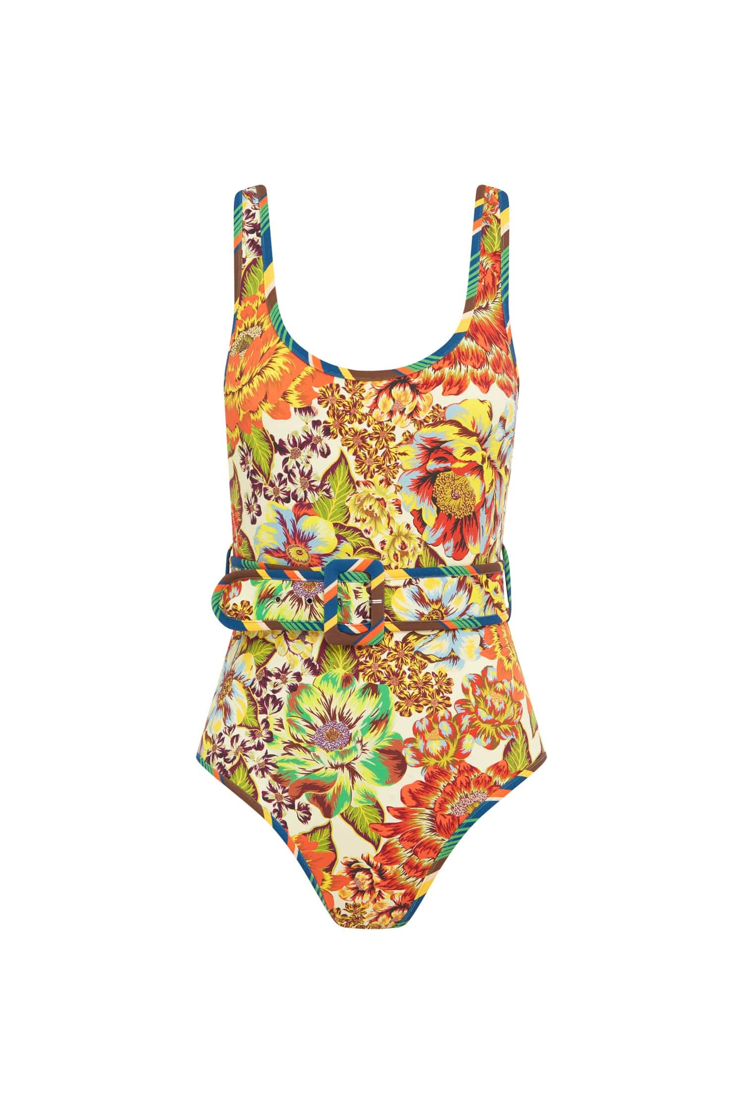 Alemais Charlie Belted One Piece  Sustainable Beachwear with Alemais print -  Luxury Handbags Australian Designer