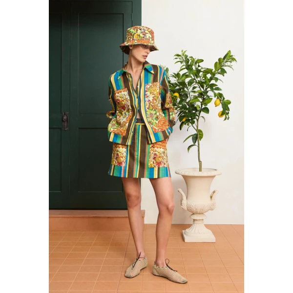 Alemais Charlie Mini Skirt  Sustainable Skirts with Alemais print -  Luxury Handbags Australian Designer