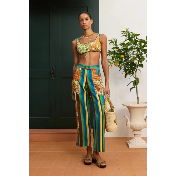 Alemais Charlie Pant  Sustainable Pants with Alemais print -  Luxury Handbags Australian Designer