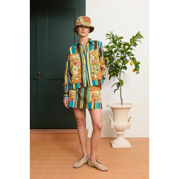 Alemais Charlie Shirt  Sustainable Tops with Alemais print -  Luxury Handbags Australian Designer
