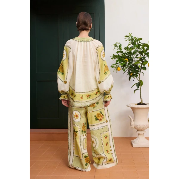 Alemais Dixie Pant  Sustainable Pants with Alemais print -  Luxury Handbags Australian Designer