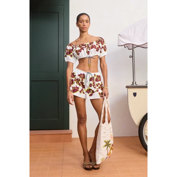 Alemais Haze Mini Short  Sustainable Shorts with Alemais print -  Luxury Handbags Australian Designer