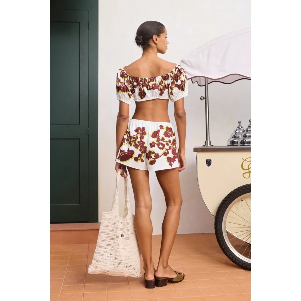 Alemais Haze Mini Short  Sustainable Shorts with Alemais print -  Luxury Handbags Australian Designer