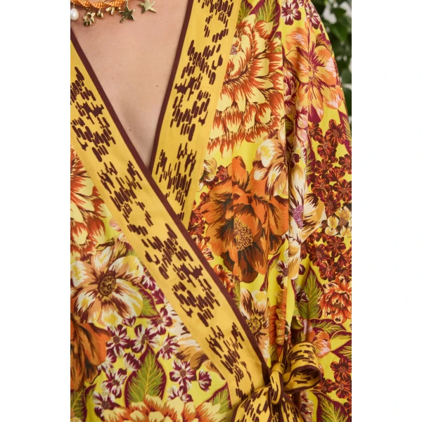 Alemais Heatwave Wrap Midi Dress  Sustainable Dresses with Alemais print -  Luxury Handbags Australian Designer