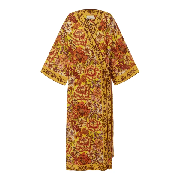 Alemais Heatwave Wrap Midi Dress  Sustainable Dresses with Alemais print -  Luxury Handbags Australian Designer