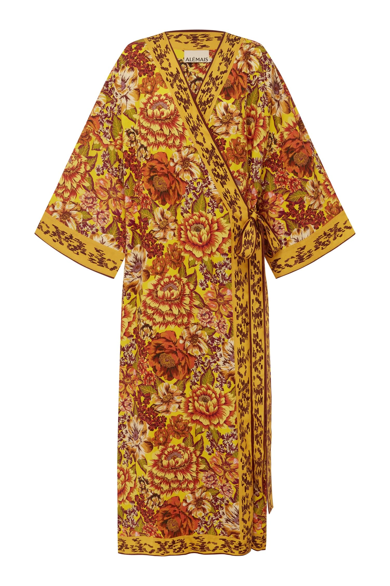 Alemais Heatwave Wrap Midi Dress  Sustainable Dresses with Alemais print -  Luxury Handbags Australian Designer