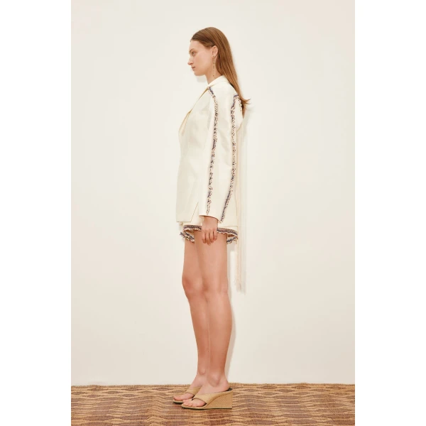 Alemais Idris Embellished Short  Sustainable Shorts with Alemais print -  Luxury Handbags Australian Designer