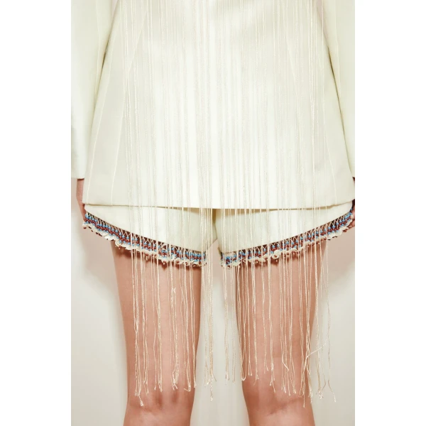Alemais Idris Embellished Short  Sustainable Shorts with Alemais print -  Luxury Handbags Australian Designer