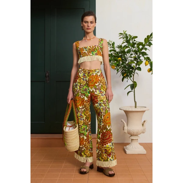 Alemais Lana Flare Pant  Sustainable Pants with Alemais print -  Luxury Handbags Australian Designer