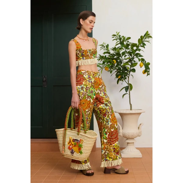 Alemais Lana Flare Pant  Sustainable Pants with Alemais print -  Luxury Handbags Australian Designer