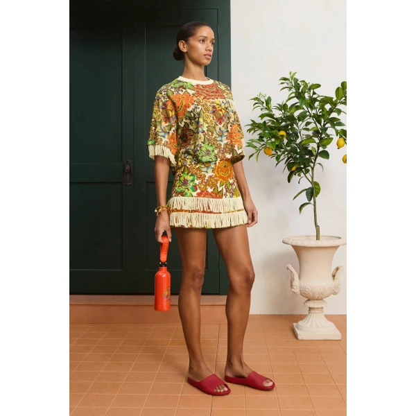 Alemais Lana Mini Skirt  Sustainable Skirts with Alemais print -  Luxury Handbags Australian Designer