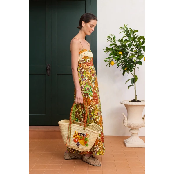 Alemais Lana Square Neck Day Dress  Sustainable Dresses with Alemais print -  Luxury Handbags Australian Designer