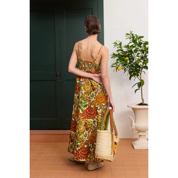 Alemais Lana Square Neck Day Dress  Sustainable Dresses with Alemais print -  Luxury Handbags Australian Designer