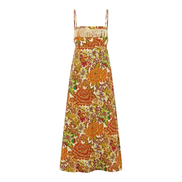 Alemais Lana Square Neck Day Dress  Sustainable Dresses with Alemais print -  Luxury Handbags Australian Designer