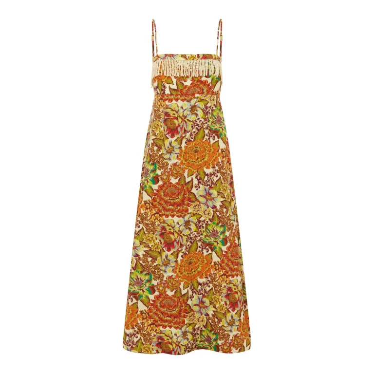Alemais Lana Square Neck Day Dress  Sustainable Dresses with Alemais print -  Luxury Handbags Australian Designer