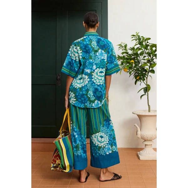 Alemais Margo Cuffed Pant  Sustainable Pants with Alemais print -  Luxury Handbags Australian Designer