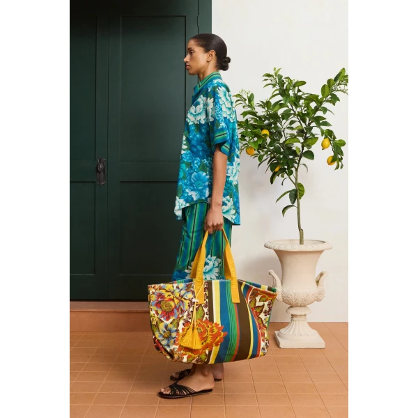 Alemais Margo Cuffed Pant  Sustainable Pants with Alemais print -  Luxury Handbags Australian Designer