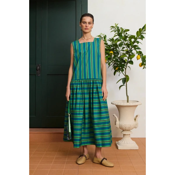 Alemais Margo Midi Dress  Sustainable Dresses with Alemais print -  Luxury Handbags Australian Designer