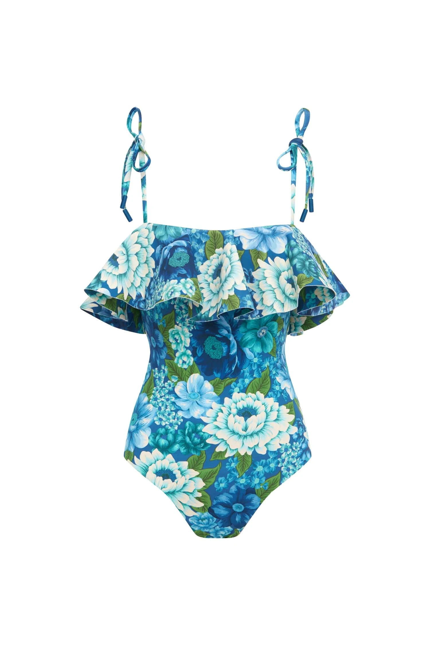 Margo Ruffle One Piece by Alemais - Beachwear Alemais Margo Ruffle One Piece Sustainable Beachwear with Alemais print - Luxury Handbags Australian Designer