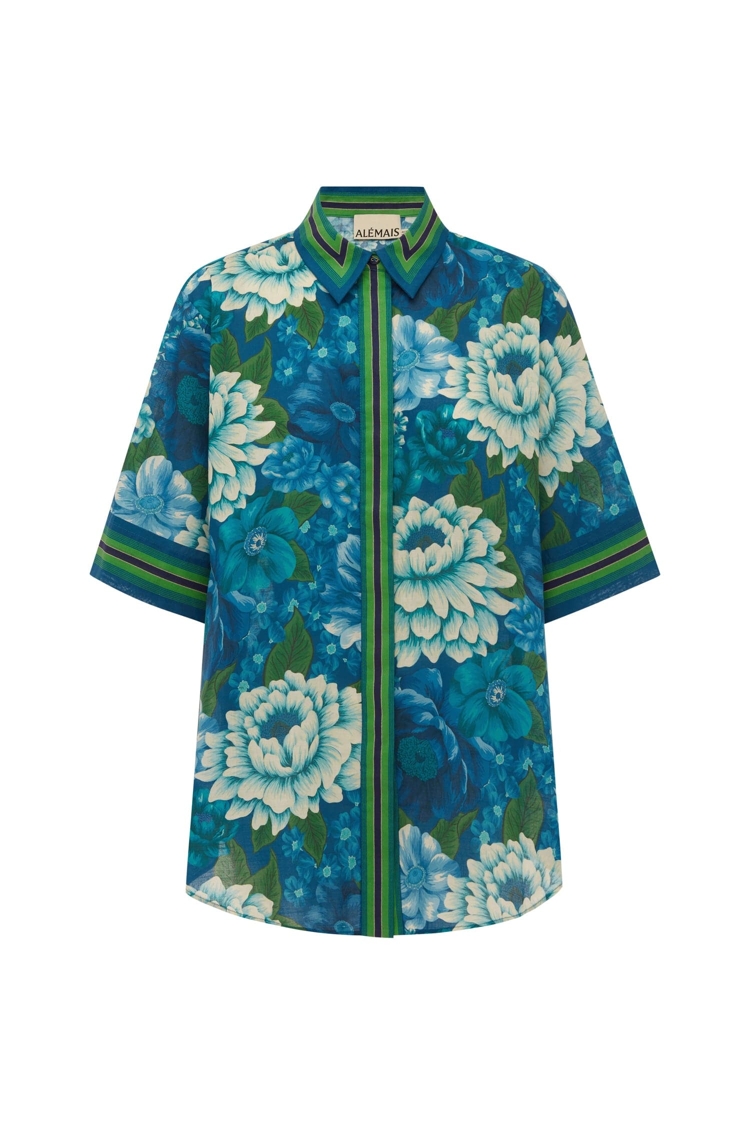 Alemais Margo Shirt  Sustainable Tops with Alemais print -  Luxury Handbags Australian Designer