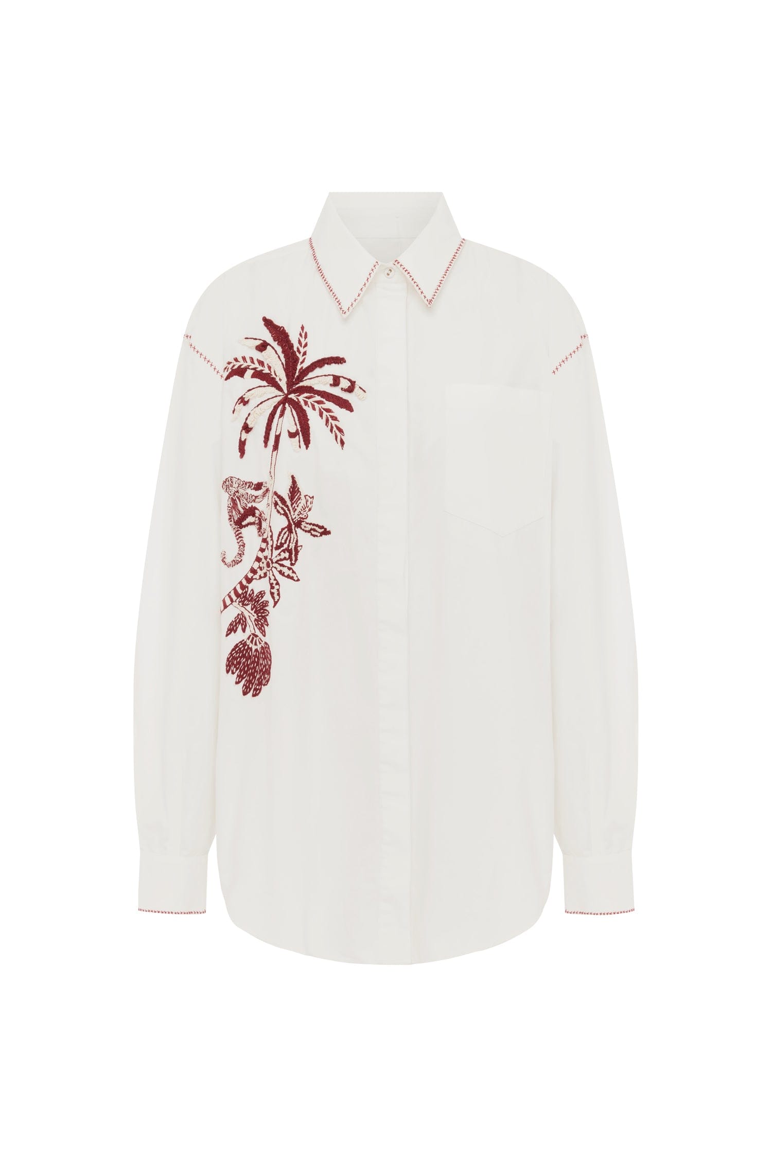 Alemais Odie Embroidered Shirt  Sustainable Tops with Alemais print -  Luxury Handbags Australian Designer