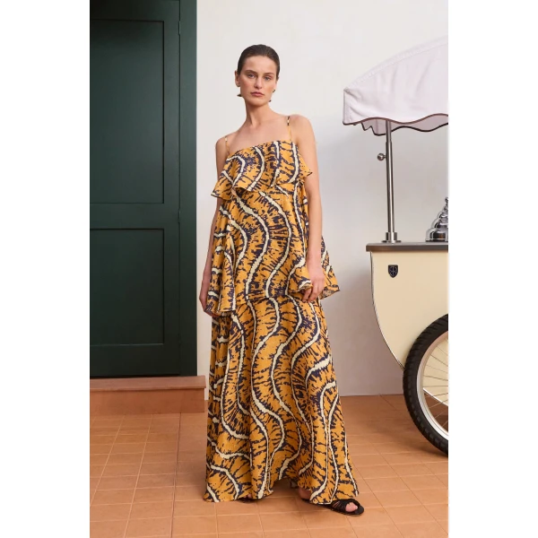 Alemais Ripple Dress  Sustainable Dresses with Alemais print -  Luxury Handbags Australian Designer