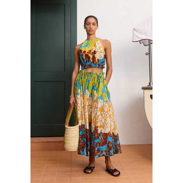 Alemais Splice Crop Top  Sustainable Tops with Alemais print -  Luxury Handbags Australian Designer