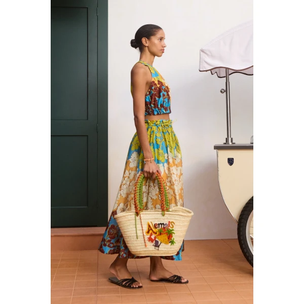 Alemais Splice Crop Top  Sustainable Tops with Alemais print -  Luxury Handbags Australian Designer