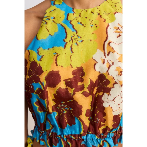 Alemais Splice Crop Top  Sustainable Tops with Alemais print -  Luxury Handbags Australian Designer