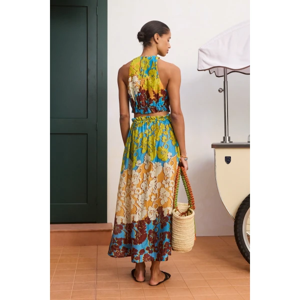Alemais Splice Crop Top  Sustainable Tops with Alemais print -  Luxury Handbags Australian Designer