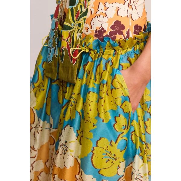 Alemais Splice Midi Skirt  Sustainable Skirts with Alemais print -  Luxury Handbags Australian Designer