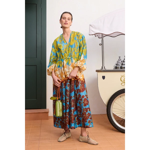 Alemais Splice Shirtdress  Sustainable Dresses with Alemais print -  Luxury Handbags Australian Designer