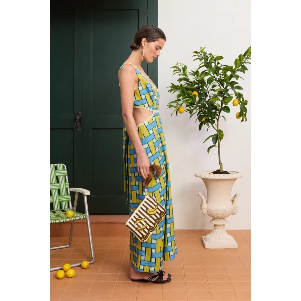 Alemais Sunlounge Midi Dress Exclusive  Sustainable Dresses with Alemais print -  Luxury Handbags Australian Designer