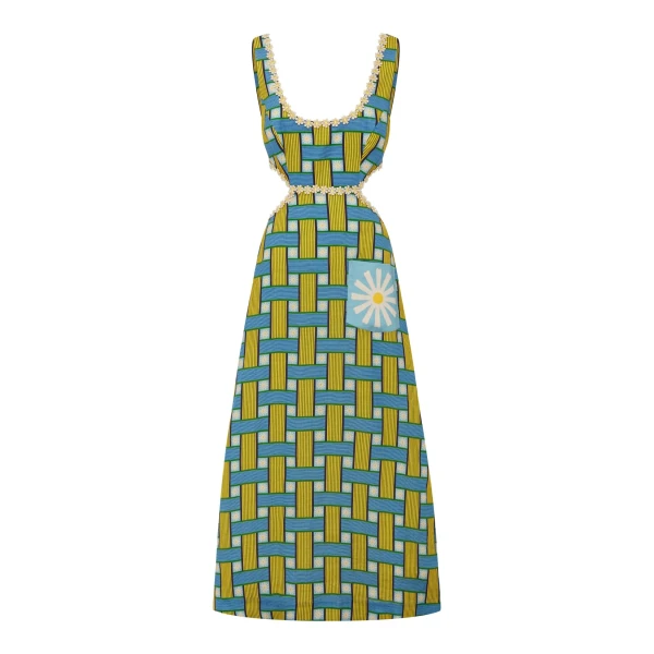 Alemais Sunlounge Midi Dress Exclusive  Sustainable Dresses with Alemais print -  Luxury Handbags Australian Designer