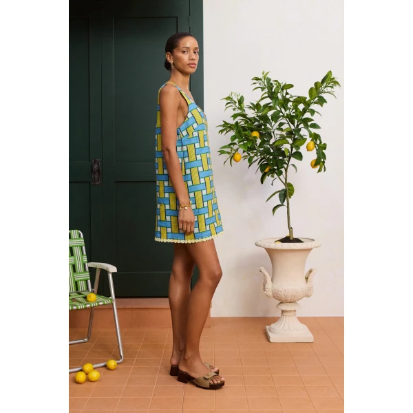 Alemais Sunlounge Mini Dress  Sustainable Dresses with Alemais print -  Luxury Handbags Australian Designer