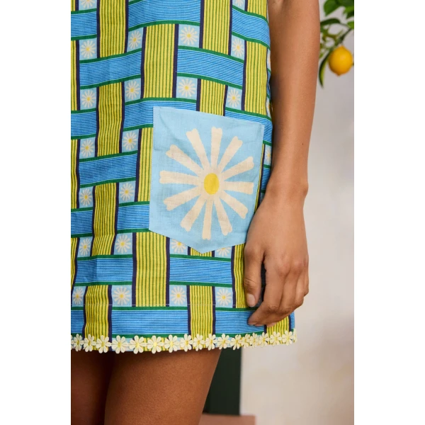 Alemais Sunlounge Mini Dress  Sustainable Dresses with Alemais print -  Luxury Handbags Australian Designer