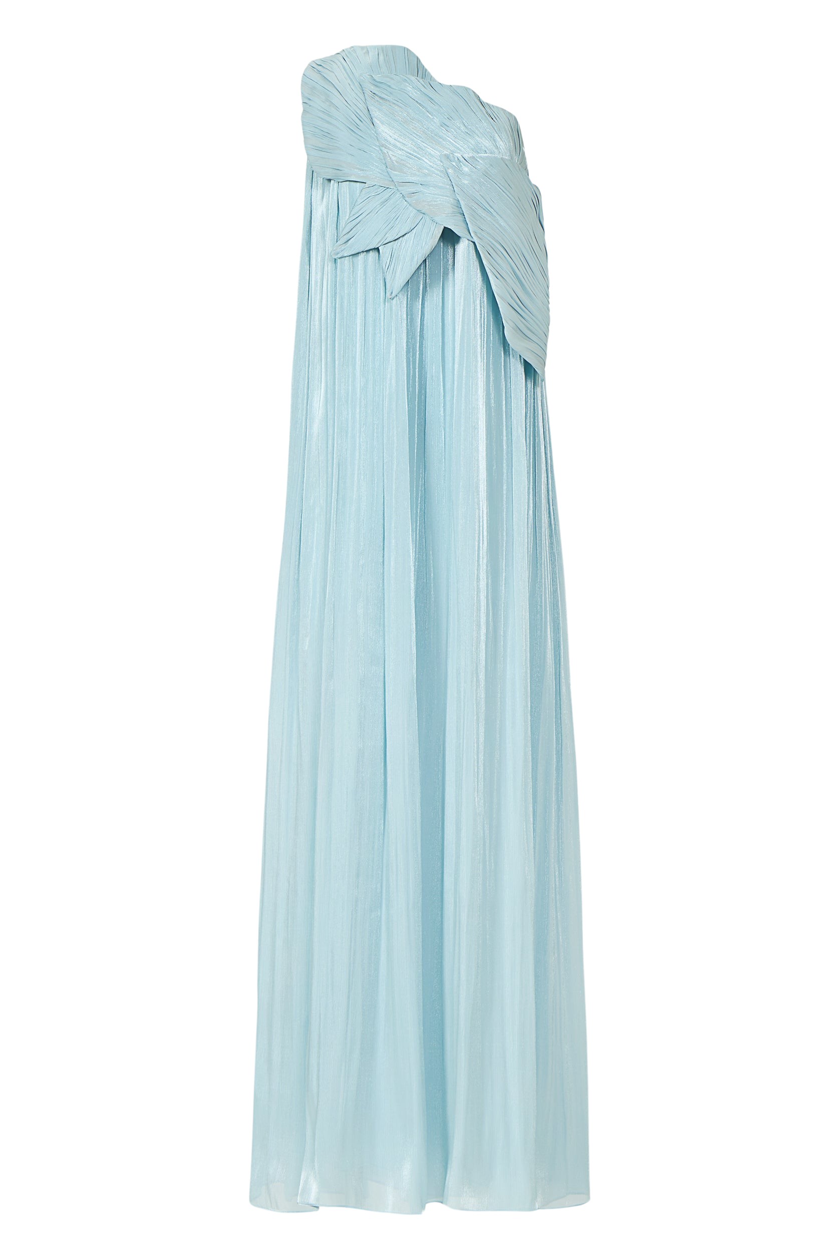 Costarellos Amabel Lurex Georgette One Shoulder Gown