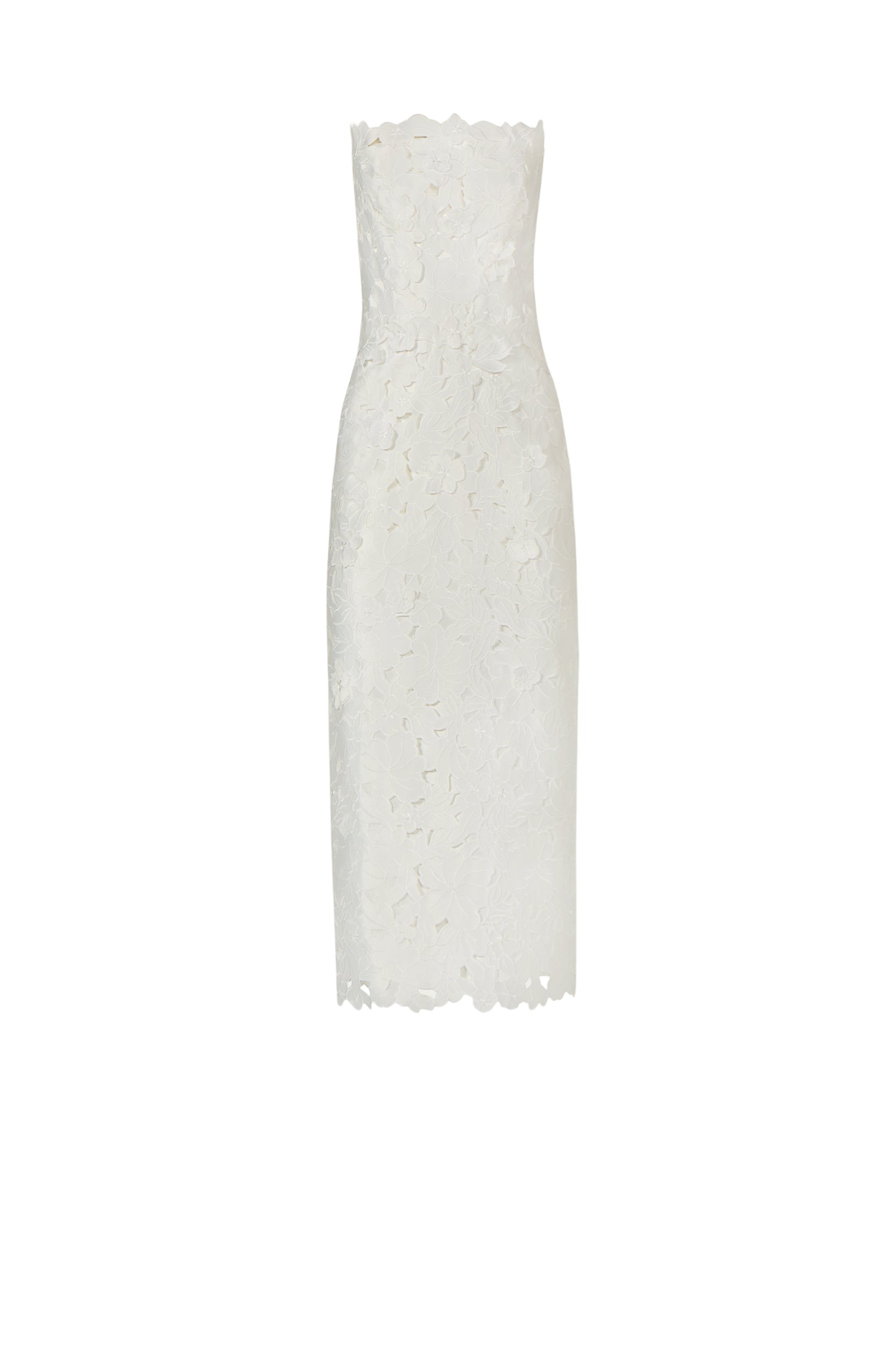 Costarellos Astelle Floral-Cut Lace Strapless Dress