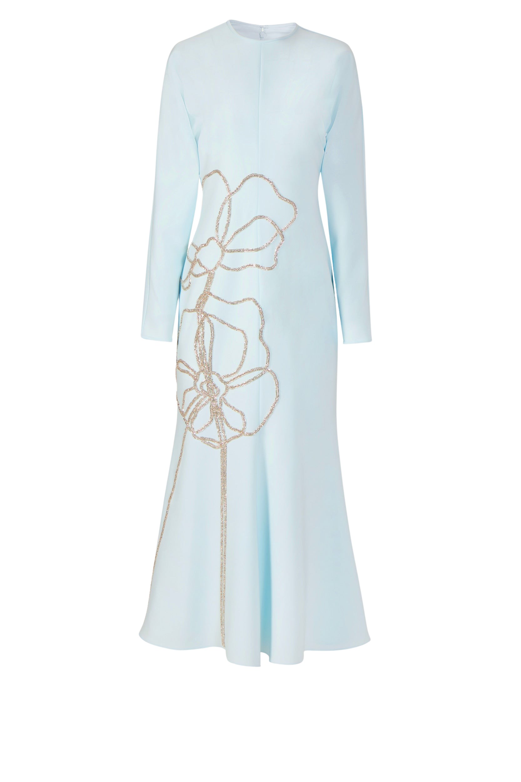 Costarellos Avenna Crepe Embroidered Dress