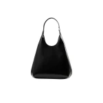 BY FAR Amber Folio - By Far Black - 90s Minimalist Leather Bag at Luxury Shoes 