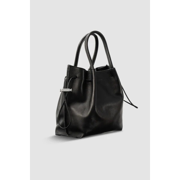 BY FAR Baby Kayla - By Far Black - 90s Minimalist Leather Bag at Luxury Shoes 