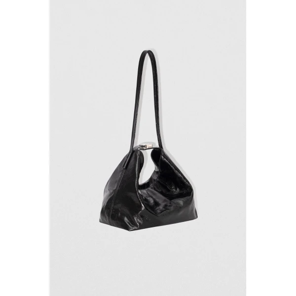 BY FAR Bea - By Far Black - 90s Minimalist Leather Bag at Luxury Shoes 