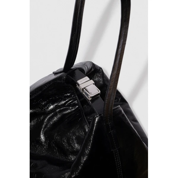 BY FAR Bea - By Far Black - 90s Minimalist Leather Bag at Luxury Shoes 