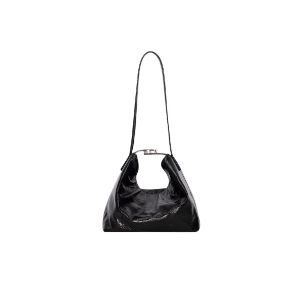 BY FAR Bea - By Far Black - 90s Minimalist Leather Bag at Luxury Shoes 