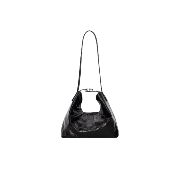 BY FAR Bea - By Far Black - 90s Minimalist Leather Bag at Luxury Shoes 