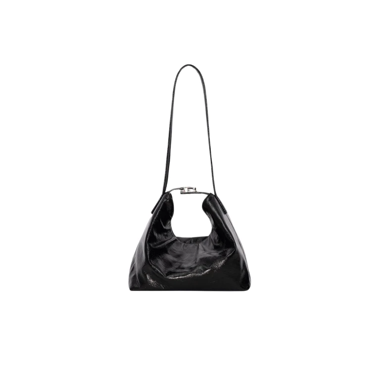 BY FAR Bea - By Far Black - 90s Minimalist Leather Bag at Luxury Shoes 