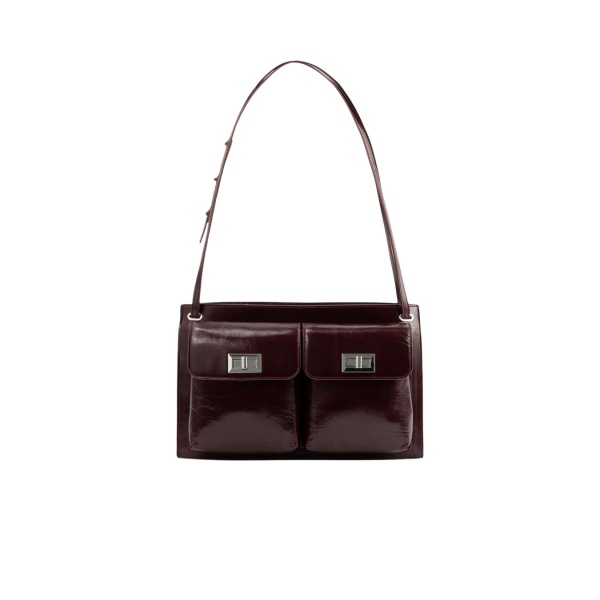BY FAR Billy Tote - By Far Red - 90s Minimalist Leather Bag at Luxury Shoes 