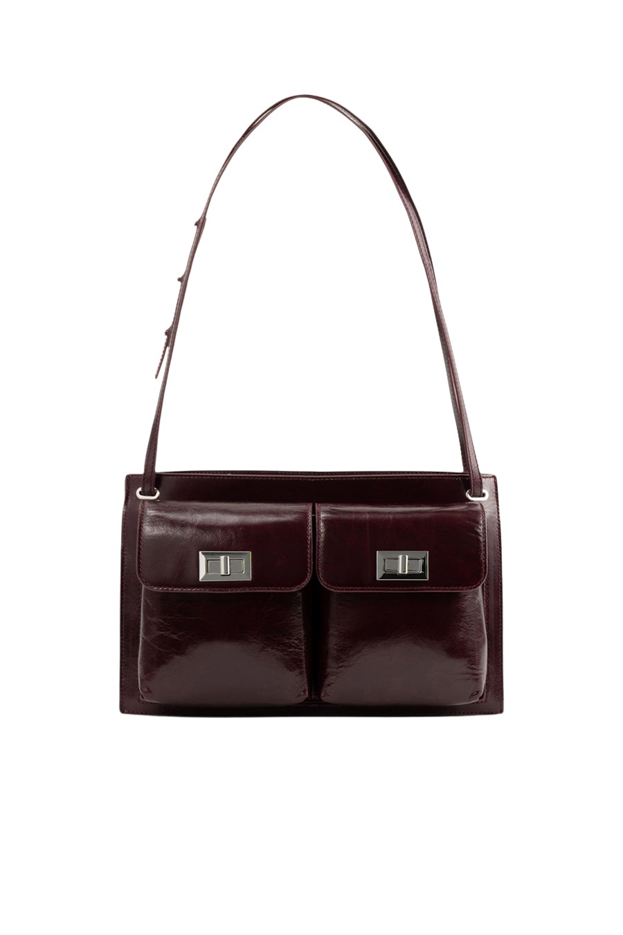 BY FAR Billy Tote - By Far Red - 90s Minimalist Leather Bag at Luxury Shoes 